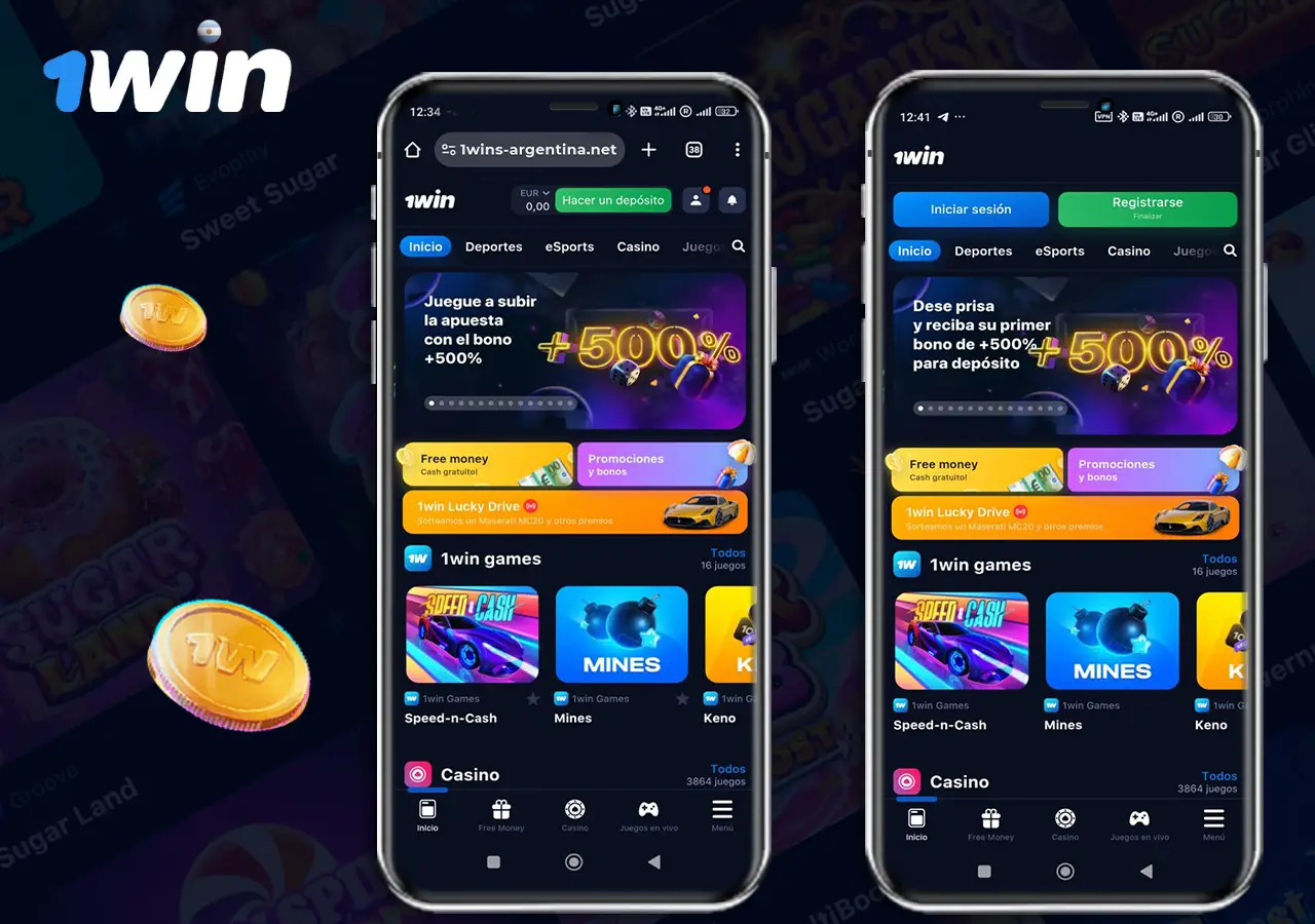 Versión móvil vs Aplicación móvil 1Win