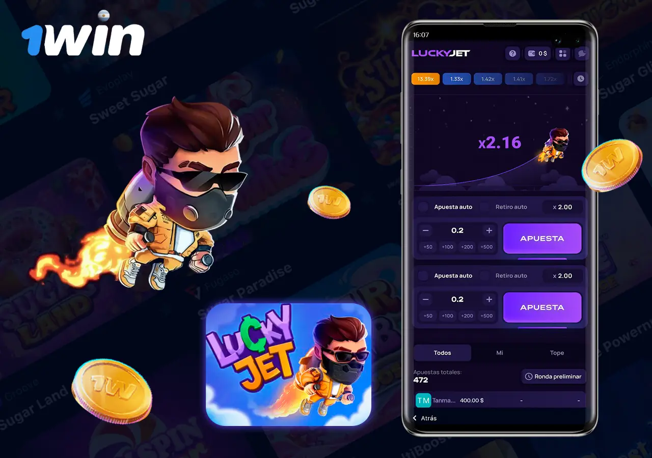 lucky jet en la app de casino 1win