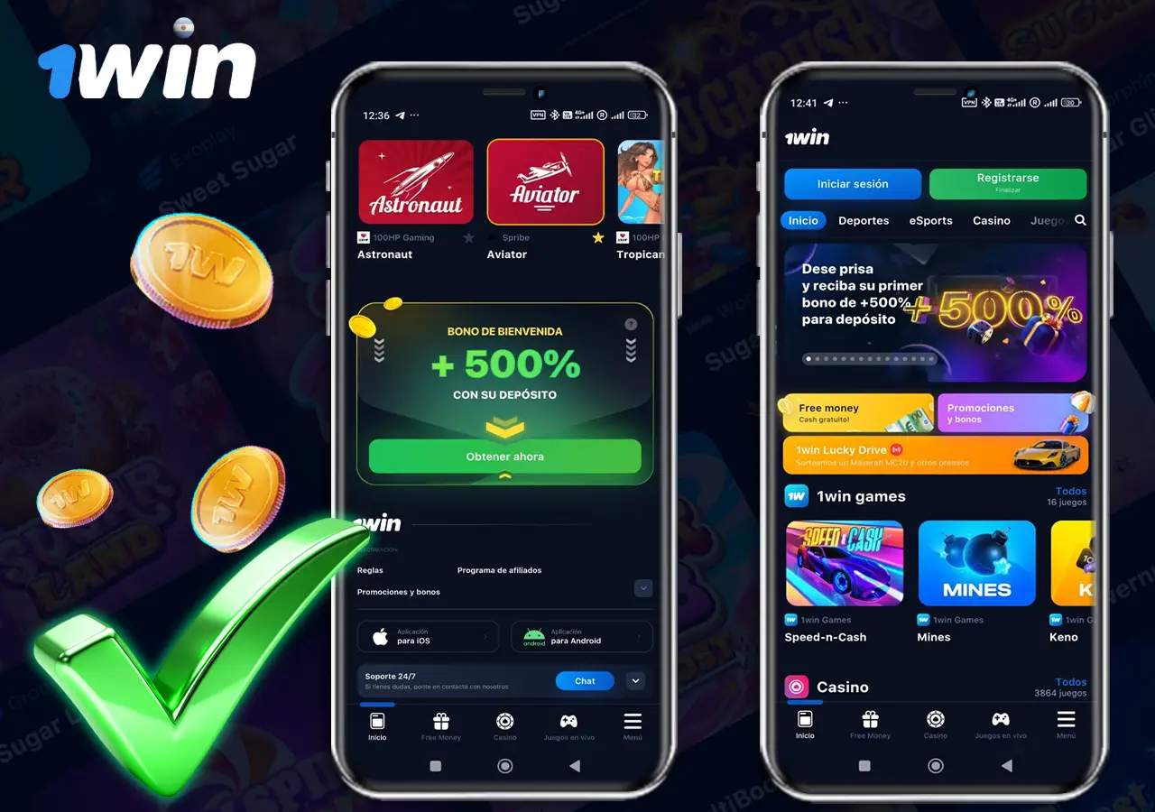 Principales funciones de la aplicación móvil 1Win