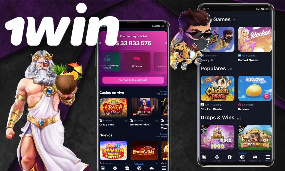Juegos de casino en la aplicación 1win Argentina